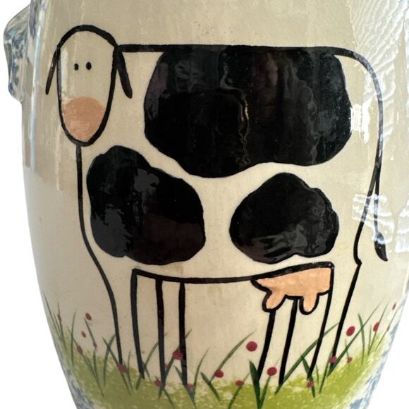 Molly Dallas Molly’s Cows Blue Spatterware 6” Jug - Picture 8 of 8